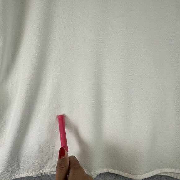 Massimo Dutti Top Medium White Womens Blend Long Sleeve V-neck Casual‎ Pintuck - Picture 2 of 12